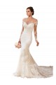 Long Sleeves Sweetheart Lace Ivory Chapel Train Long Wedding Gowns Adelaide