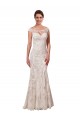 Sleeveless Illusion Neck Lace White Chapel Train Sexy Wedding Dress Adelaide