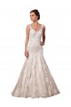 Sleeveless V-Neck Tulle & Lace Ivory Chapel Train Bridal Wedding Dress Adelaide
