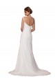 Sleeveless V-Neck Soft Chiffon Ivory Chapel Train Wedding Dress Adelaide