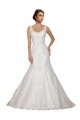Cap Sleeves V-Neck Lace Ivory Chapel Train Wedding Dress Adelaide