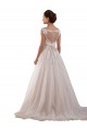 Sleeveless Sweetheart Tulle & Lace Ivory Ball Gown Chapel Train Wedding Dress Adelaide