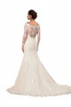 Long Sleeves Bateau Neck Lace Ivory Chapel Train Sexy Wedding Dress Adelaide