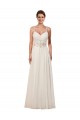Sleeveless Sweetheart Soft Chiffon Ivory Sheath Chapel Train Wedding Dress Adelaide