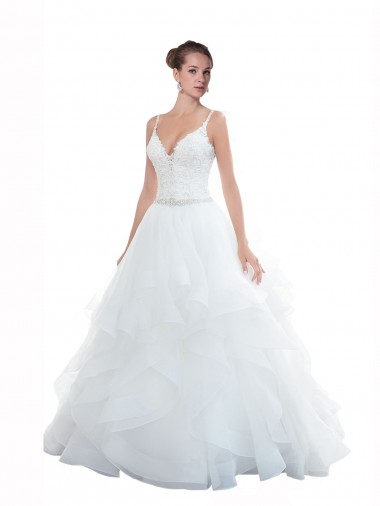 Sleeveless Sweetheart Tulle White Chapel Train Beach Wedding Dress Adelaide