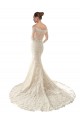 Long Sleeves Off the Shoulder Tulle & Lace Ivory & Champagne Chapel Train Wedding Dress Adelaide