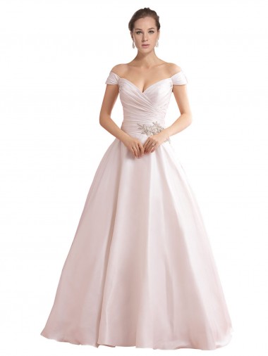 Sleeveless Sweetheart Satin Ivory Chapel Train Wedding Dresses Adelaide