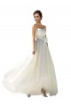 Sleeveless Strapless Soft Chiffon Ivory Long Wedding Dress Adelaide