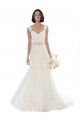 Sleeveless Off the Shoulder Lace White Chapel Train Beach Wedding Dress Adelaide