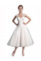 Sleeveless Sweetheart Tulle & Lace Ivory Tea Length Beach Wedding Dress Adelaide
