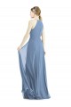 Sleeveless Halter Neck Soft Chiffon Dusty Blue Long Semi Formal Evening Dress / Bridesmaid Dress Adelaide