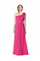 Sleeveless One Shoulder Soft Chiffon Azalea Long Bridesmaid Gown Adelaide
