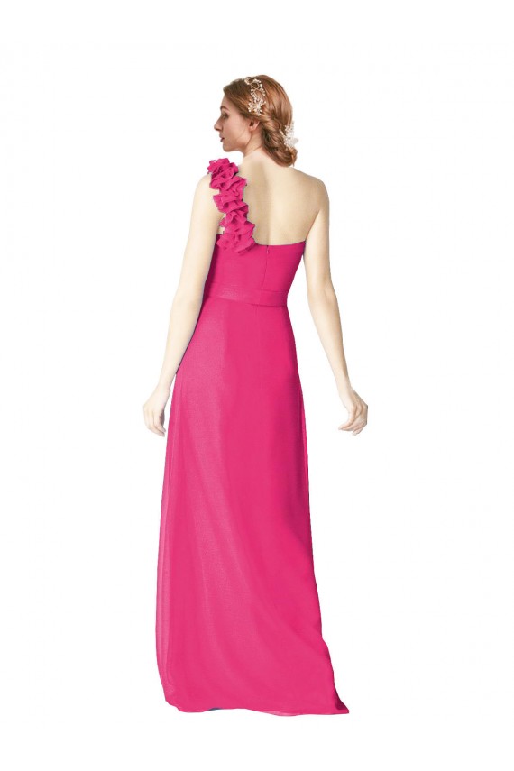 Sleeveless One Shoulder Soft Chiffon Azalea Long Bridesmaid Gown Adelaide