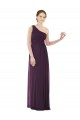 Sleeveless One Shoulder Soft Chiffon Grape Long Evening Dress / Bridesmaid Dress Adelaide