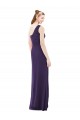 Sleeveless One Shoulder Soft Chiffon Grape Long Evening Dress / Bridesmaid Dress Adelaide