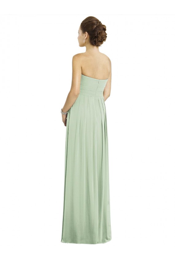 Sleeveless Sweetheart Soft Chiffon Sage Long Bridesmaid Dress Adelaide