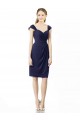 Cap Sleeves Sweetheart Soft Chiffon Dark Navy Knee Length Bridesmaid Dress Adelaide