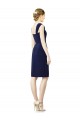 Cap Sleeves Sweetheart Soft Chiffon Dark Navy Knee Length Bridesmaid Dress Adelaide
