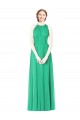 Sleeveless Halter Neck Soft Chiffon Emerald Green Long Bridesmaid Dress Adelaide