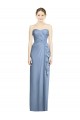 Sleeveless Strapless Soft Chiffon Dusty Blue Long Bridesmaid Dress Adelaide
