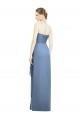 Sleeveless Strapless Soft Chiffon Dusty Blue Long Bridesmaid Dress Adelaide