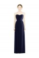 Sleeveless Strapless Soft Chiffon Dark Navy Long Formal Evening Gown / Bridesmaid Dress Adelaide