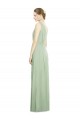 Sleeveless V-Neck Soft Chiffon Sage Long Bridesmaid Dress Adelaide