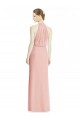 Sleeveless Halter Neck Soft Chiffon Bliss Pink Long Bridesmaid Dress Adelaide