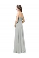 Sleeveless Sweetheart Soft Chiffon Silver Long Bridesmaid Dresses Adelaide