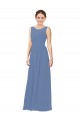 Sleeveless Sweetheart Soft Chiffon Windsor Blue Sheath Long Bridesmaid Dress Adelaide