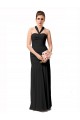 Sleeveless Halter Neck Chiffon Black Long Bridesmaid Dress / Evening Dress Adelaide