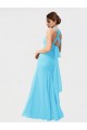 Sleeveless Halter Neck Chiffon Black Long Bridesmaid Dress / Evening Dress Adelaide