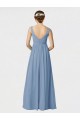 Sleeveless Sweetheart Soft Chiffon Dusty Blue Long Bridesmaid Gown Adelaide