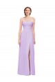 Sleeveless Strapless Soft Chiffon Lilac Long Evening Dress / Bridesmaid Dress Adelaide
