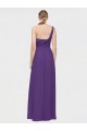 Sleeveless V-Neck Soft Chiffon Plum Purple Long High Low Bridesmaid Dress Adelaide