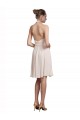 Sleeveless V-Neck Soft Chiffon Cream Pink Knee Length Bridesmaid Dress Adelaide