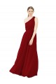 Sleeveless One Shoulder Chiffon Burgundy Long Bridal Party Dress / Evening Dress Adelaide