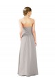 Sleeveless Strapless Soft Chiffon Oyster Silver Long Bridesmaid Dress Adelaide