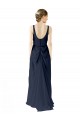 Sleeveless Scoop Neck Soft Chiffon Dark Navy Long Bridesmaid Dress Adelaide
