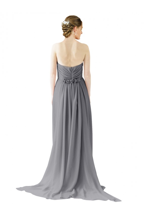 Sleeveless Sweetheart Chiffon Slate Grey Long Bridesmaid Dress / Evening Dress Adelaide