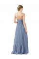 Sleeveless Sweetheart Soft Chiffon Dusty Blue Long Evening Gowns / Bridesmaid Dress Adelaide