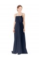 Sleeveless Spaghetti straps Chiffon Dark Navy Long Bridesmaid Dress / Evening Gowns Adelaide