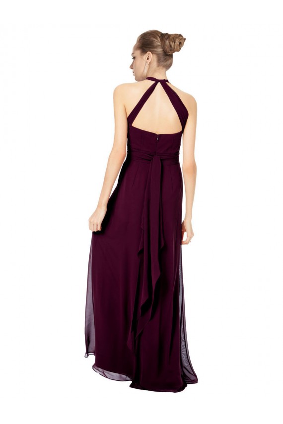 Sleeveless Halter Neck Soft Chiffon Midnight Green Long Formal Dress / Bridesmaid Dress Adelaide