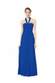 Sleeveless Halter Neck Chiffon Royal Blue Long Floor Length Bridesmaid Dress Adelaide