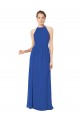 Sleeveless Halter Neck Chiffon Royal Blue Long Bridesmaid Dress / Evening Dress Adelaide