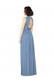 Sleeveless Bateau Neck Soft Chiffon Dusty Blue Long Bridesmaid Dress Adelaide