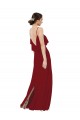 Sleeveless Scoop Neck Soft Chiffon Burgundy Long Bridesmaid Dress Adelaide
