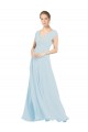 Sleeveless V-Neck Soft Chiffon Sea Glass Long Bridesmaid Dress Adelaide
