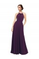 Sleeveless Halter Neck Chiffon Grape Long Bridesmaid Dress / Evening Dress Adelaide