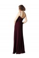 Sleeveless V-Neck Soft Chiffon Burgundy Gold Long Bridesmaid Gown Adelaide